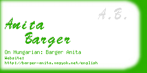 anita barger business card